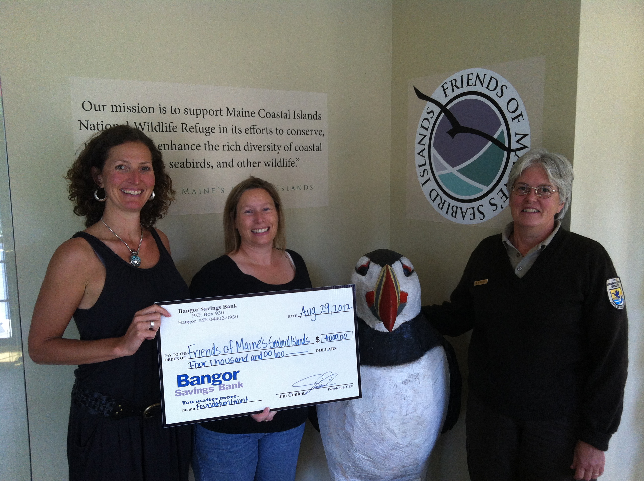 Grant from our partners at Bangor Savings Bank